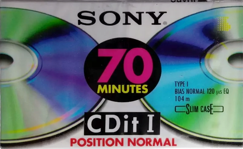 Compact Cassette Sony CDit I 70 Type I Normal 1992 North America