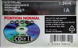 Compact Cassette Sony CDit I 70 Type I Normal 1992 North America