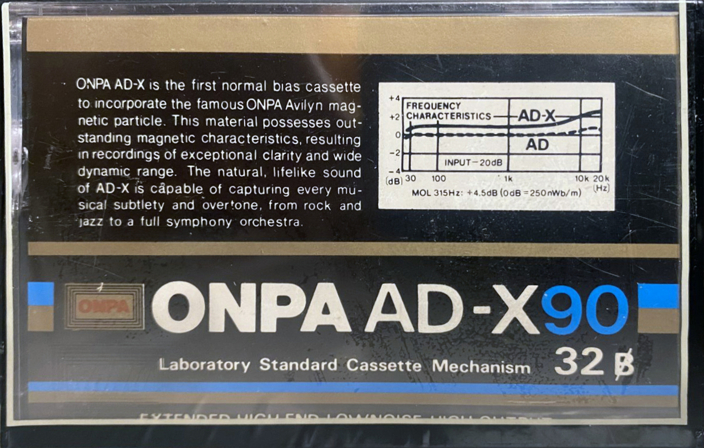 Compact Cassette ONPA AD-X 90 Type I Normal 1989 Thailand