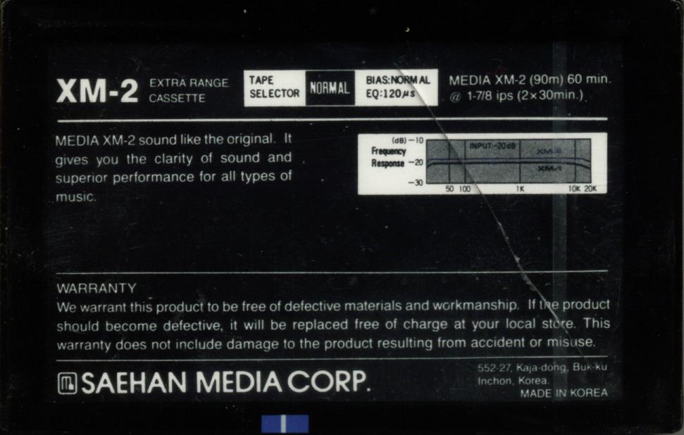 Compact Cassette Media XM-2 60 Type I Normal 1988 South Korea