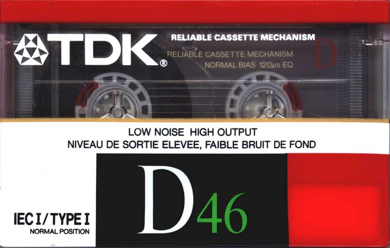 Compact Cassette TDK D 46 Type I Normal 1988 North America