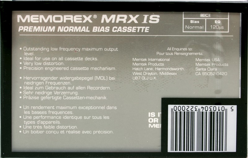 Compact Cassette: Memorex  - MRX IS 90