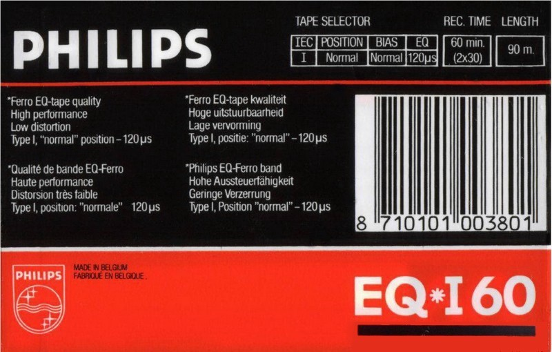 Compact Cassette Philips EQ-I 60 Type I Normal 1987 Europe