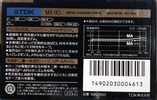 Compact Cassette TDK MA 90 "MA-90G" Type IV Metal 1987 Japan