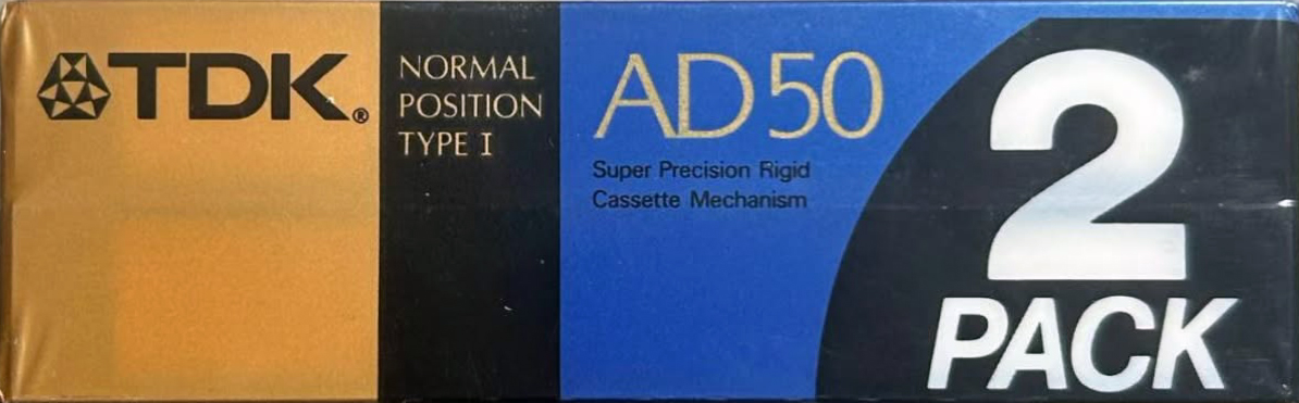 2 pack TDK AD 50 "AD-50X2K" Type I Normal 1989 Japan