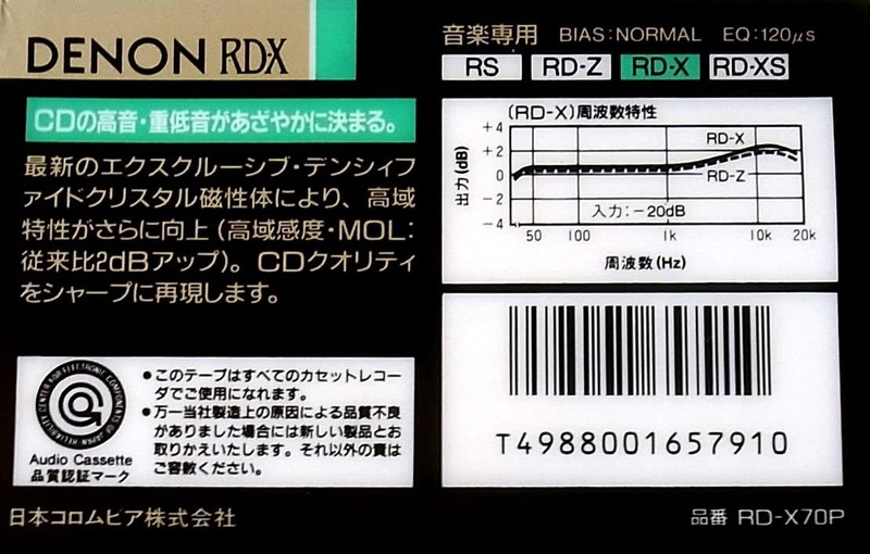 Compact Cassette: Nippon Columbia / Denon Denon - RD-X 70