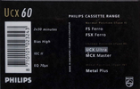 Compact Cassette Philips UCX 60 Type II Chrome 1990 Europe