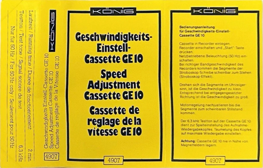 Compact Cassette Konig "GE 10" Service Cassette Europe