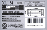 Compact Cassette Maxell XLI 54 Type I Normal 1989 Japan