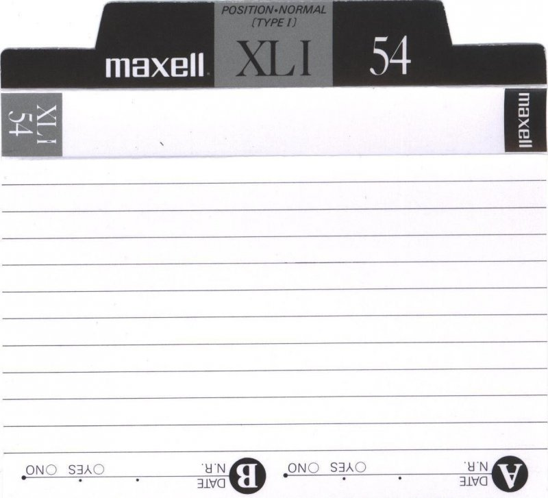 Compact Cassette Maxell XLI 54 Type I Normal 1989 Japan