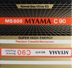 Compact Cassette Myama MS 800 90 Type I Normal Worldwide