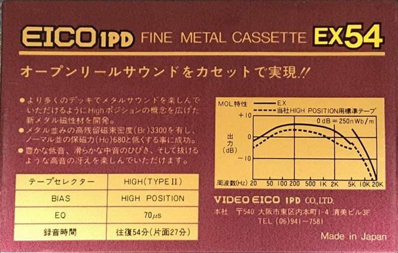 Compact Cassette:  Eico 1PD - EX 54