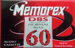 Compact Cassette Memorex dBS 60 Type I Normal 1997 North America