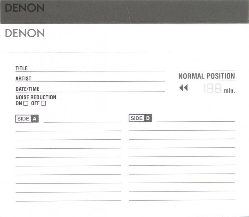 Compact Cassette Denon Lapisia 54 "VDO1-54" Type I Normal 1997 Japan