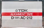 Compact Cassette TDK D "Alignment tape AC-212" Service Cassette 1982 North America
