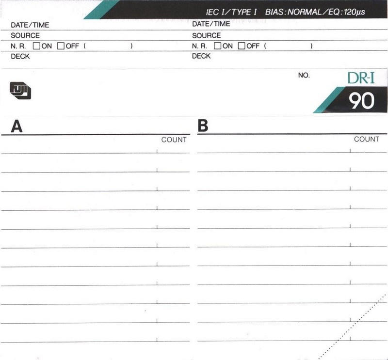 Compact Cassette Fuji DR-I 90 Type I Normal 1989 North America