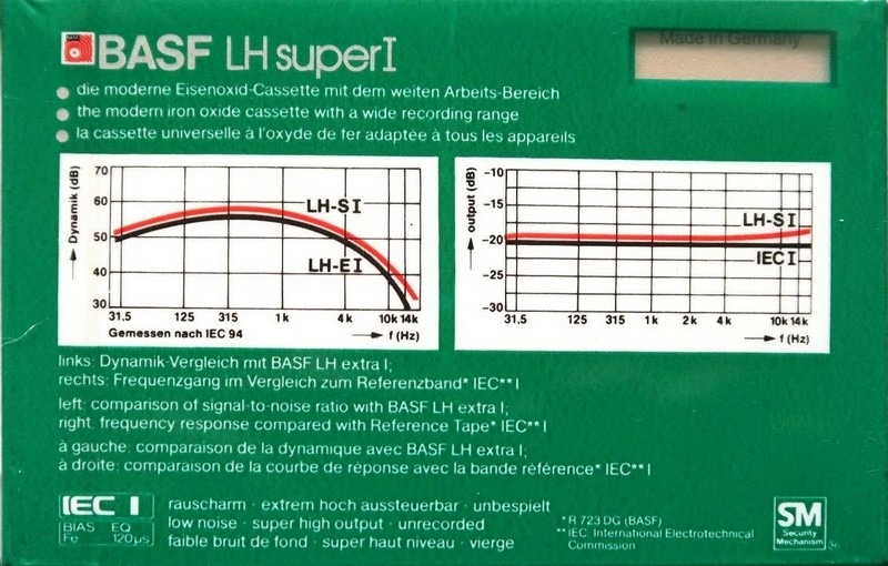 Compact Cassette BASF LH Super I 90 "LH Super I" Type I Normal 1982 Europe