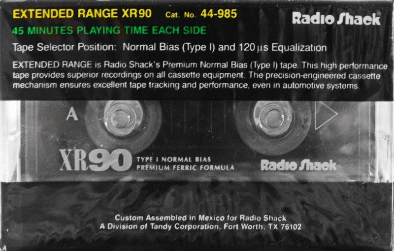 3 pack Radio Shack XR 90 "44-985" Type I Normal 1995 USA