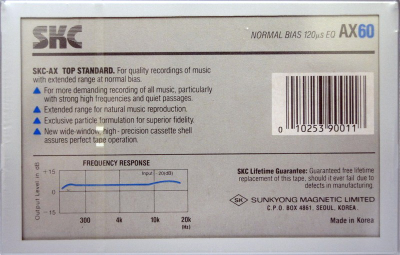 Compact Cassette: Sunkyong Magnetic Limited (SKM) SKC - AX 60