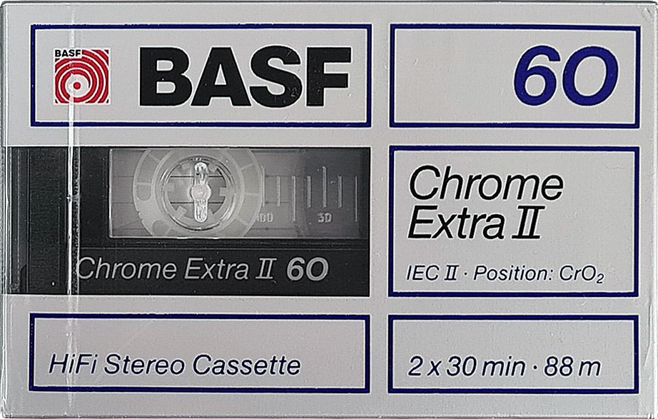 Compact Cassette BASF Chrome Extra II 60 Type II Chrome 1989 Europe