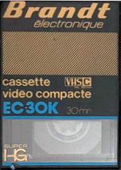 VHS-C (VHS Compact) Brandt 30 "EC-30K" Type I Normal Unknown Country
