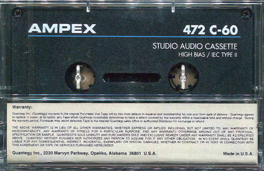 Compact Cassette Ampex 472 60 Type II Chrome 1995 USA