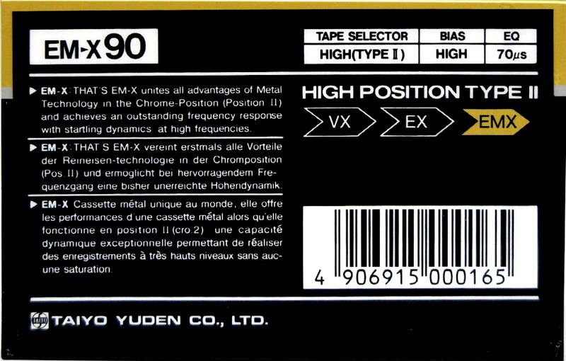 Compact Cassette Thats EM-X 90 Type II Chrome 1987 Europe