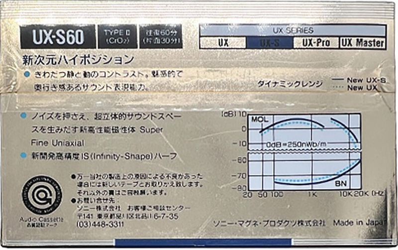 3 pack Sony UX-S 60 Type II Chrome 1988 Japan