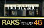 Compact Cassette RAKS High Dynamic I 46 Type I Normal 1985 Europe