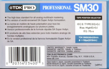 Compact Cassette TDK PRO SM 30 Type II Chrome 1997 Thailand