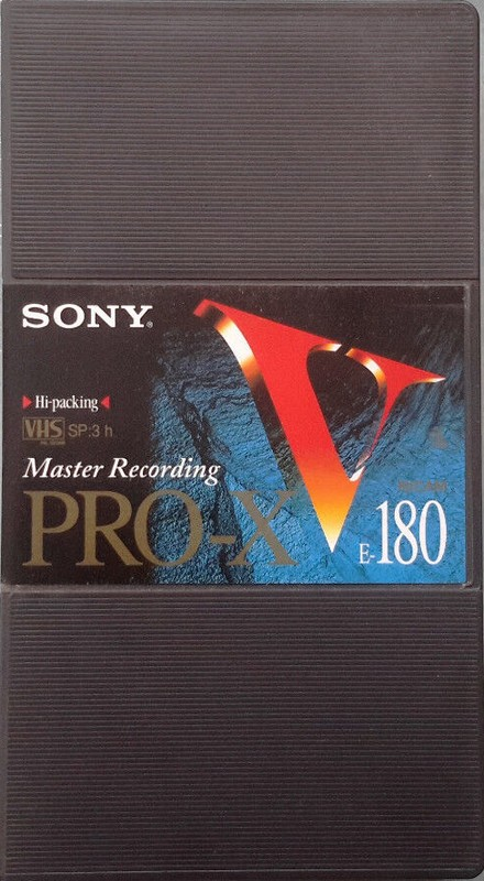 VHS, Video Home System Sony Pro-X 180 "E-180VPRO-XF" Type I Normal Europe
