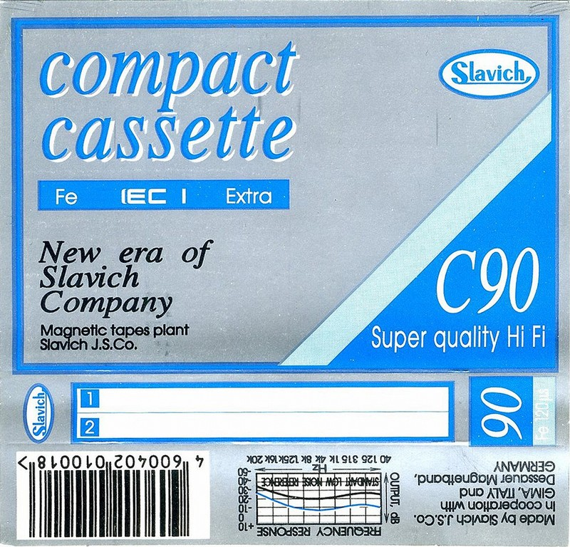 Compact Cassette Slavich 90 "Super Quality Hi-Fi" Type I Normal Russia