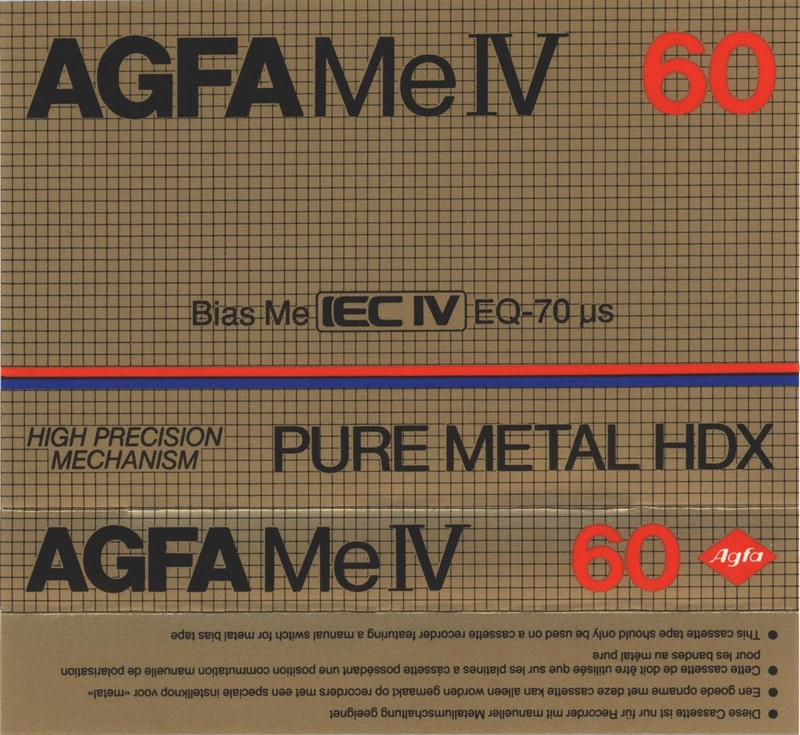 Compact Cassette AGFA Pure Metal HDX 60 "Me IV" Type IV Metal 1982 Europe