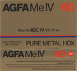 Compact Cassette AGFA Pure Metal HDX 60 "Me IV" Type IV Metal 1982 Europe
