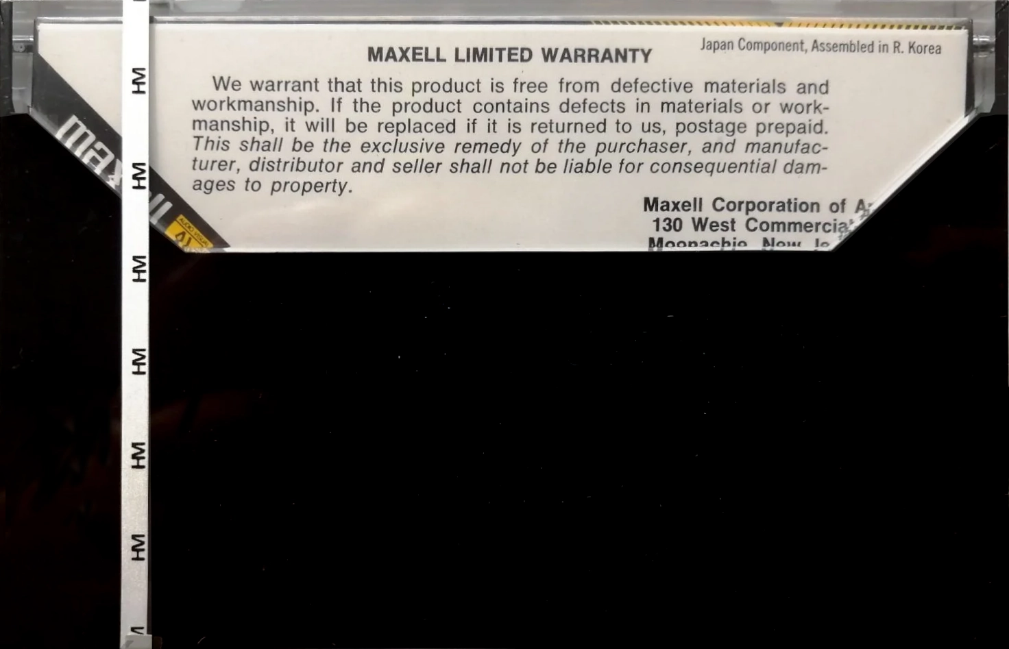 Compact Cassette Maxell AV 30 Type I Normal 1985 USA