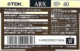 Compact Cassette TDK AR-X 40 "AR-X40M" Type I Normal 1990 Japan