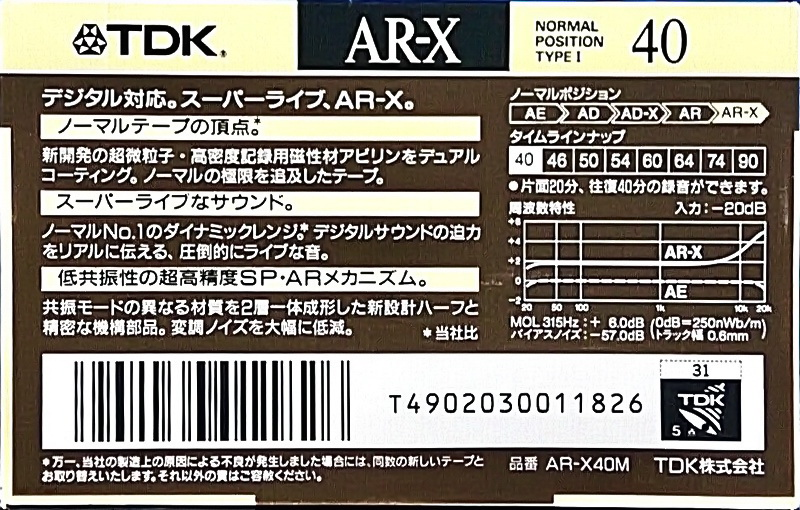 Compact Cassette: TDK  - AR-X 40