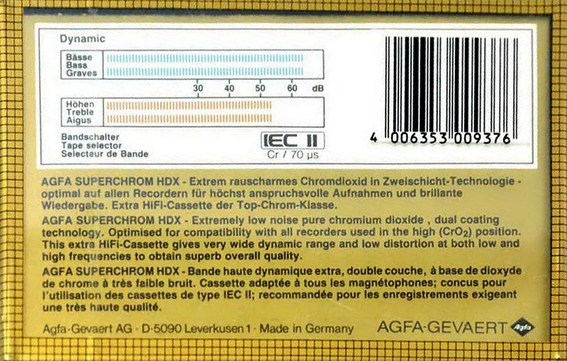 Compact Cassette: AGFA  - Superchrom HDX 60+6