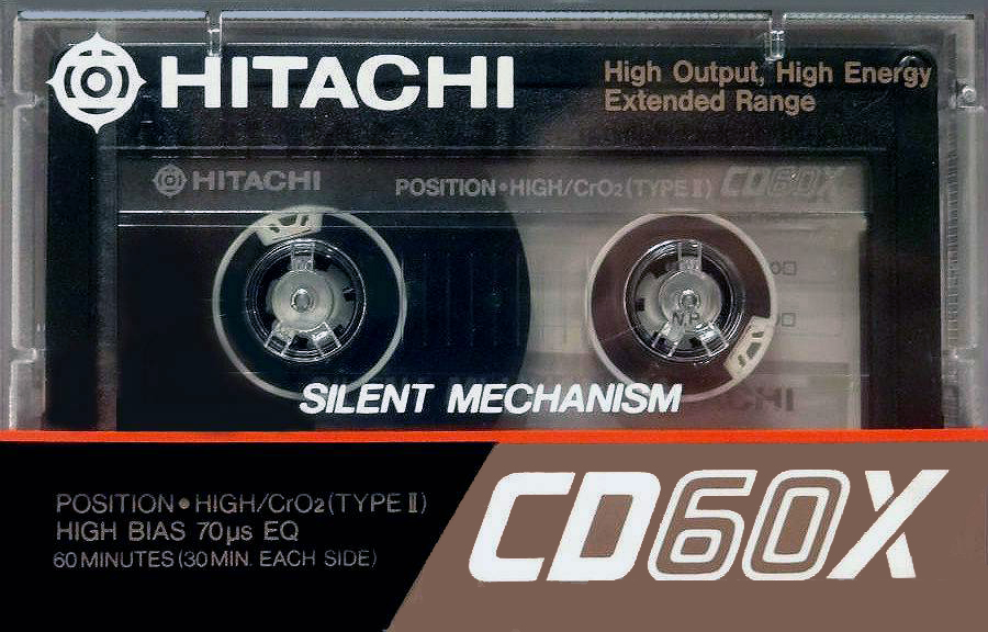 Compact Cassette Hitachi CD 60 "CD-X" Type II Chrome 1985 Japan