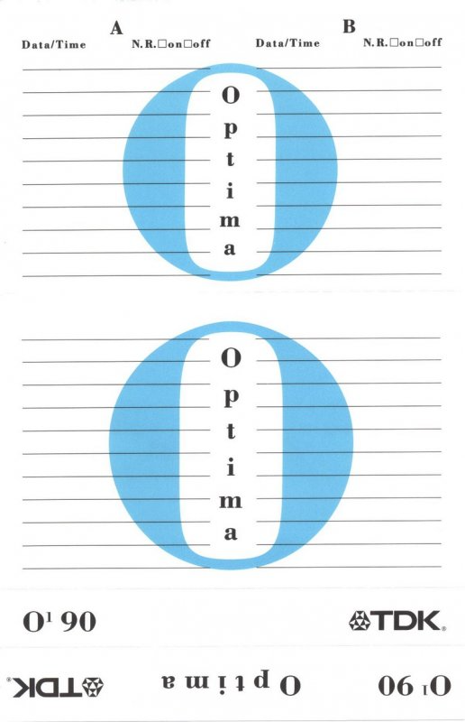 Compact Cassette TDK Optima 90 "O1" Type I Normal 1997 Europe