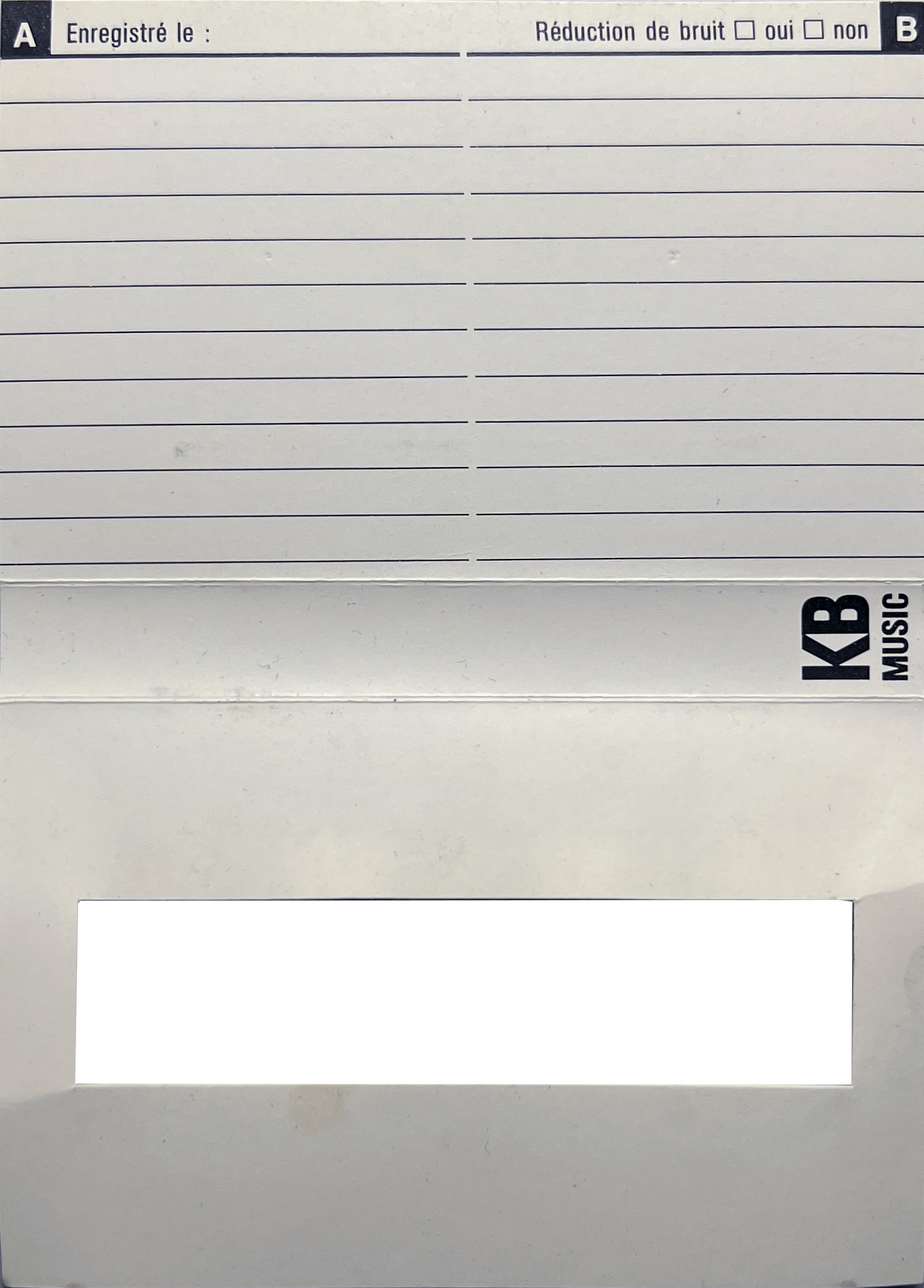 Compact Cassette KB Music CHR 90 Type II Chrome 1987 France