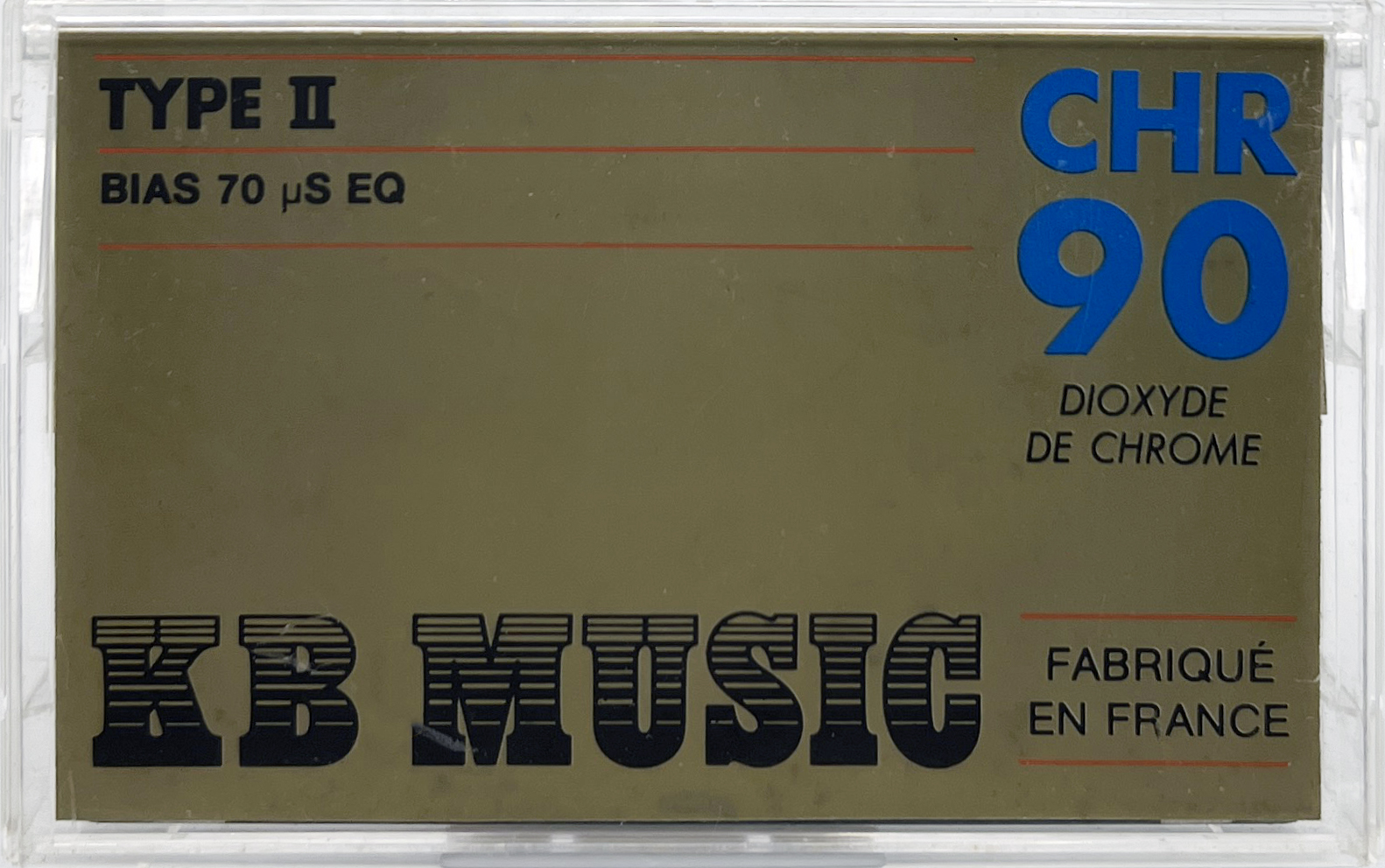 Compact Cassette KB Music CHR 90 Type II Chrome 1987 France