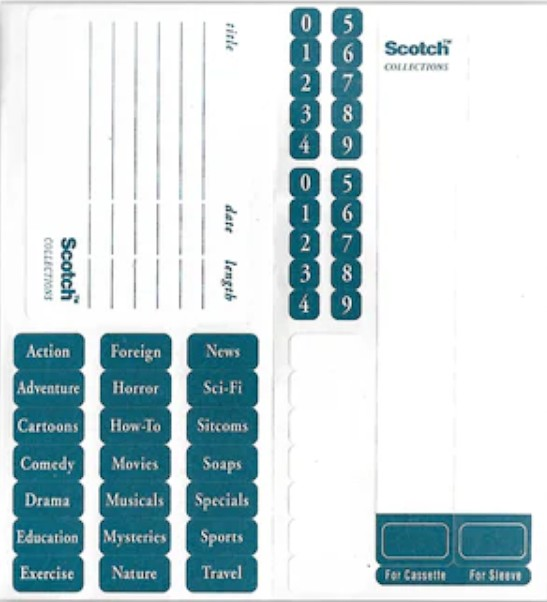 VHS, Video Home System Scotch Collections 160 Type I Normal 1994 USA