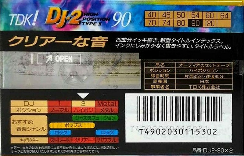 2 pack TDK DJ2 Disc Jack 90 "DJ2-90X2" Type II Chrome 1995 Japan