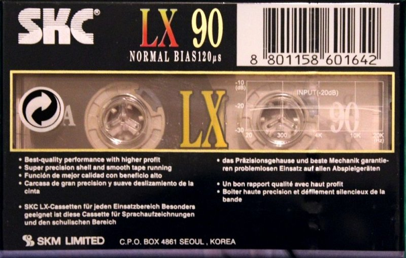 Compact Cassette SKC LX 90 Type I Normal 2000 Worldwide