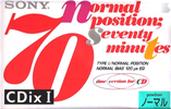 Compact Cassette Sony CDix I 70 "C-70CDX1b" Type I Normal 1994 Japan