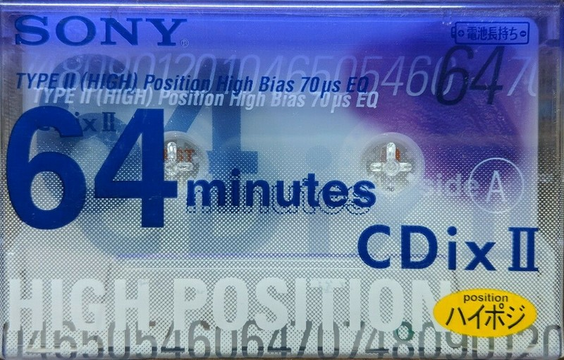 Compact Cassette Sony CDix II 64 "C-64CDX2F" Type II Chrome 1998 Japan