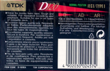 Compact Cassette TDK D 120 "D-120EA" Type I Normal 1995 Europe