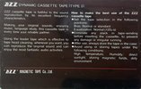 Compact Cassette ZZZ ZD 60 Type I Normal 1987 Worldwide