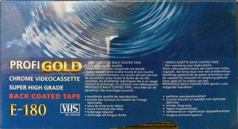 VHS, Video Home System Profigold 180 Type II Chrome Europe
